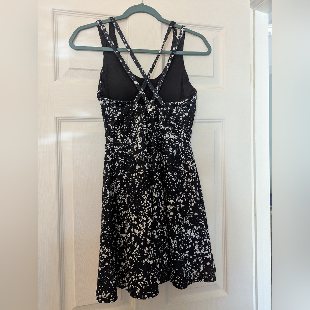 Fabletics Black And White Patterned Mini Dress Wi… - image 2